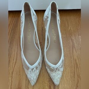 Stuart Weitzman White Lace Pump